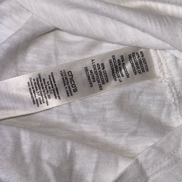 CHICO White Tan Cream Cold Shoulder Top - Picture 7 of 10